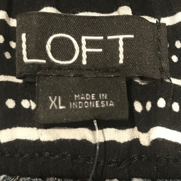 Loft Black & White Striped Fluid Ankle Pants - Picture 4 of 6